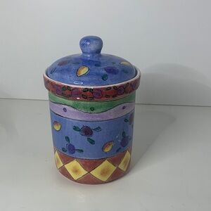 Sango Multicolor Ceramic Jar with Lid